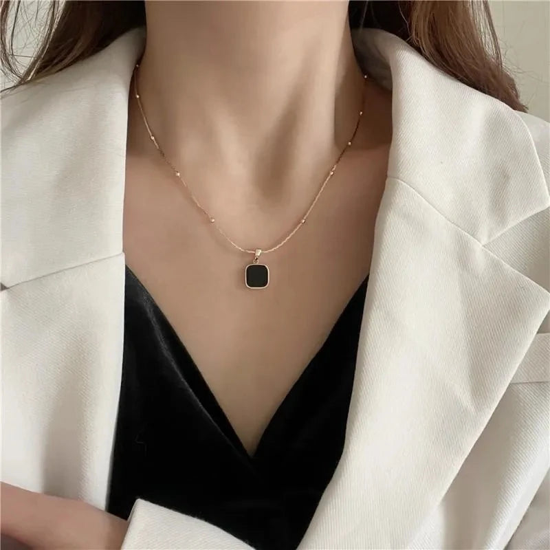 Cleo Sable Square Necklace