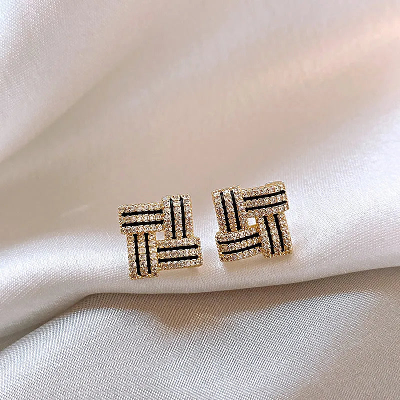 Crossweave Geometric Earrings