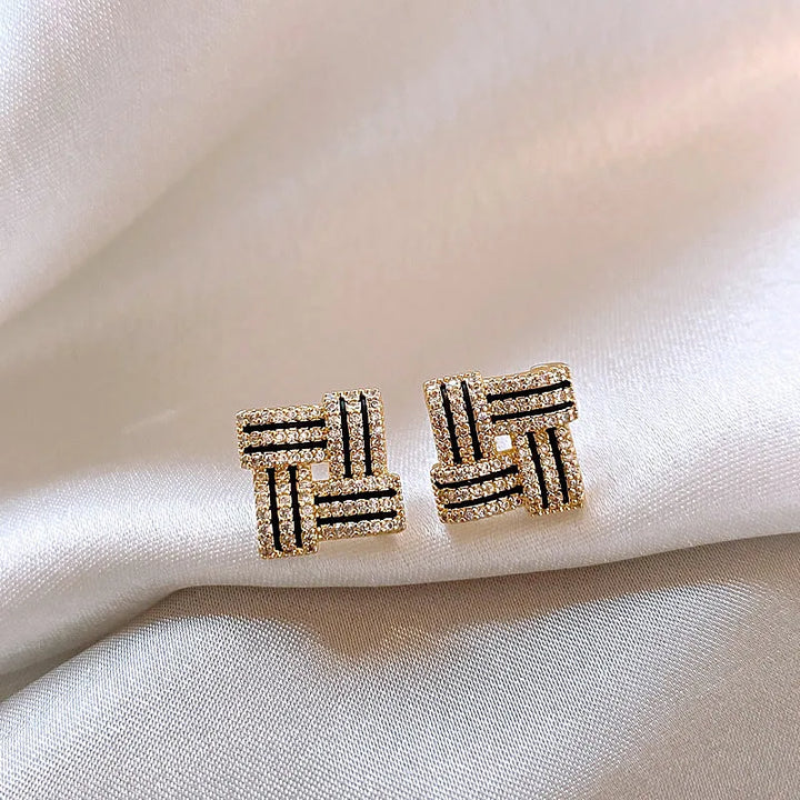 Crossweave Geometric Earrings