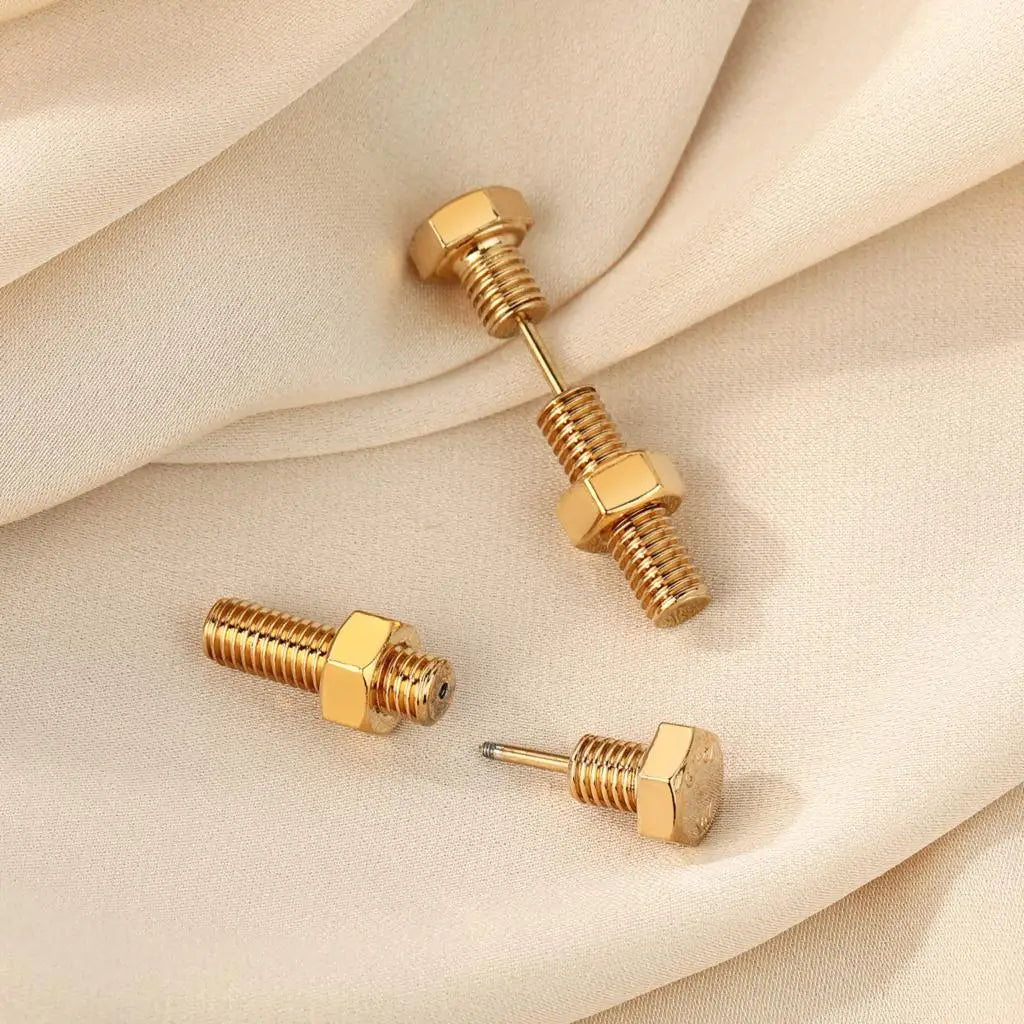 Hex Bolt Earrings