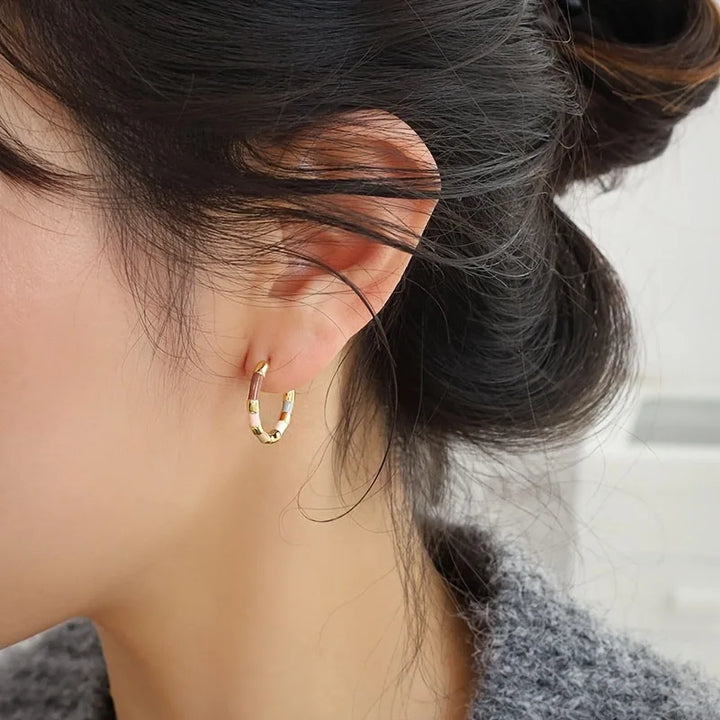 Cadence Steel Gold Earrings