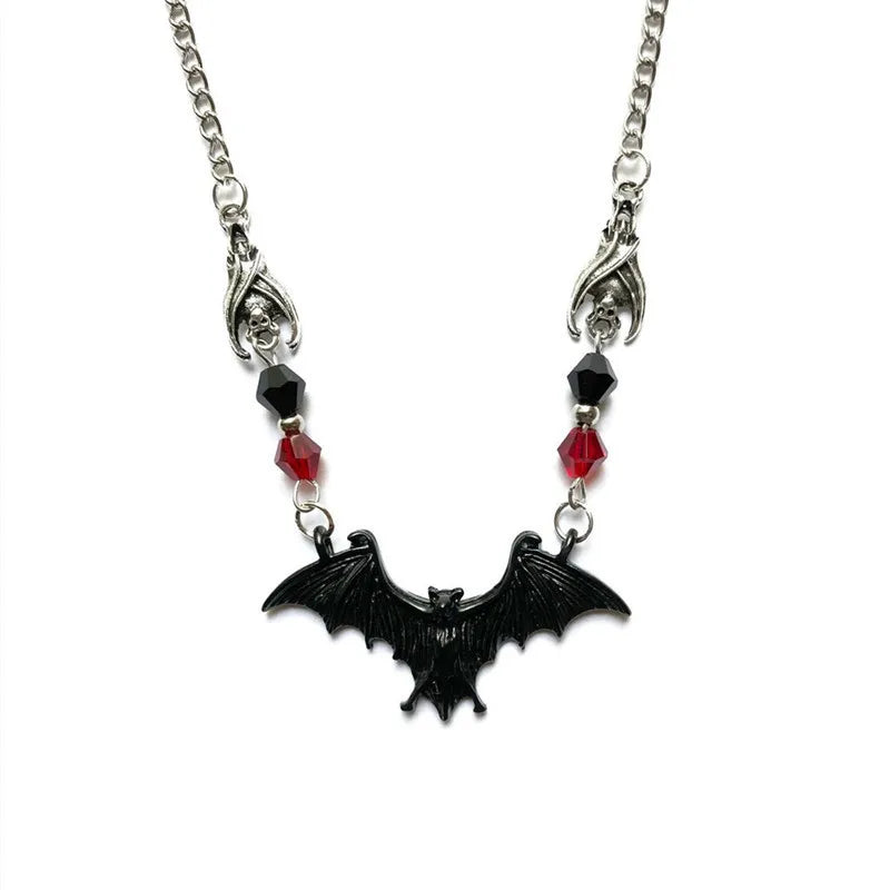 Raven Bat Amulet Necklace