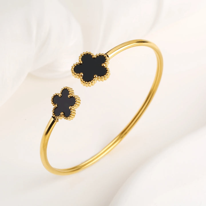 Claudine Beaded Clover Bangle