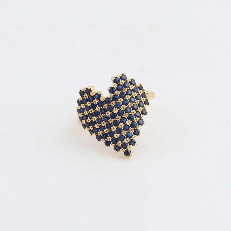 Lattice Pavé Heart Ring