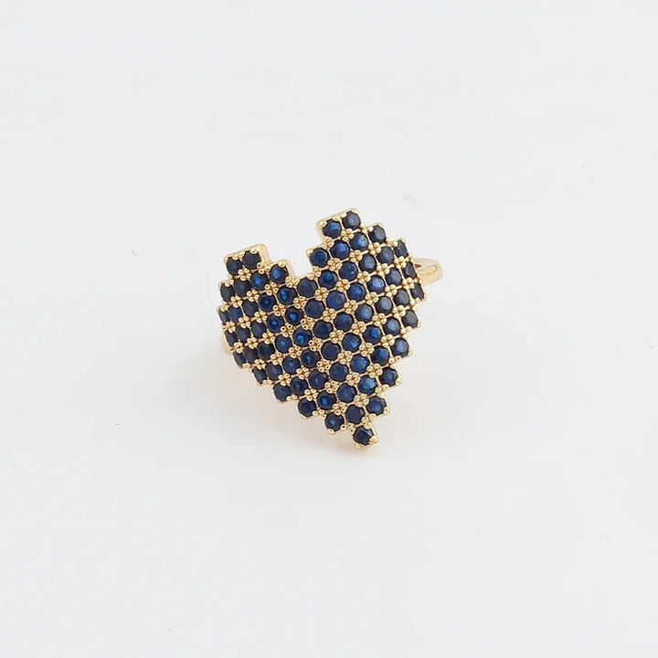 Lattice Pavé Heart Ring