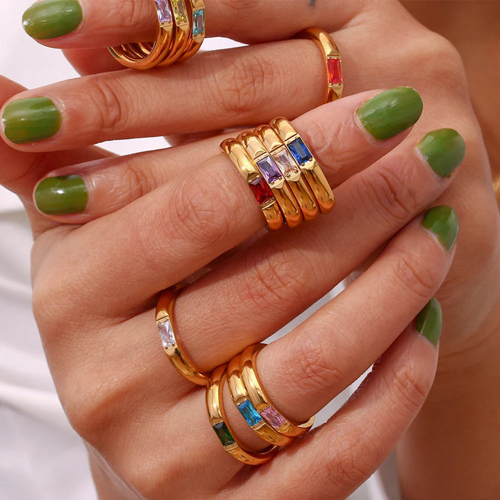 Revered Birthstone Gold-Plated Ring