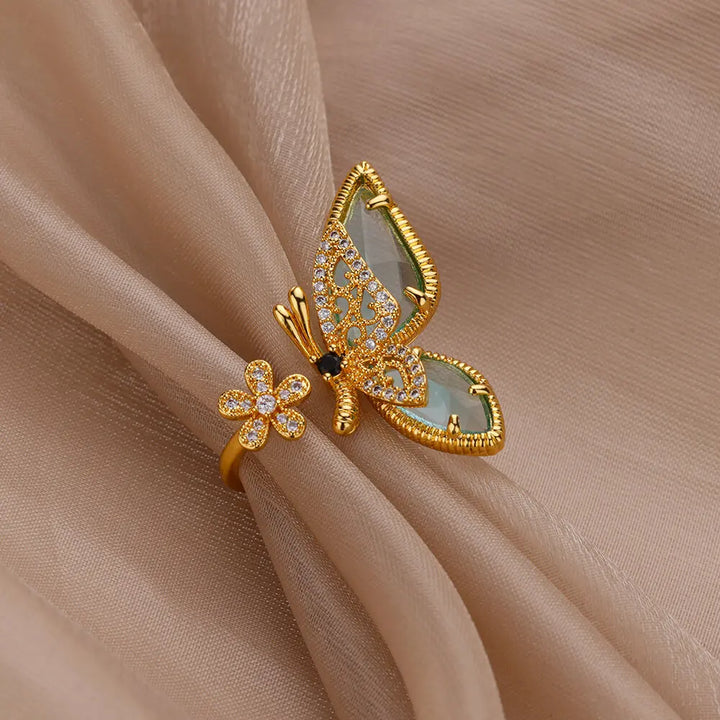 Cyrilla Crystal Butterfly Ring