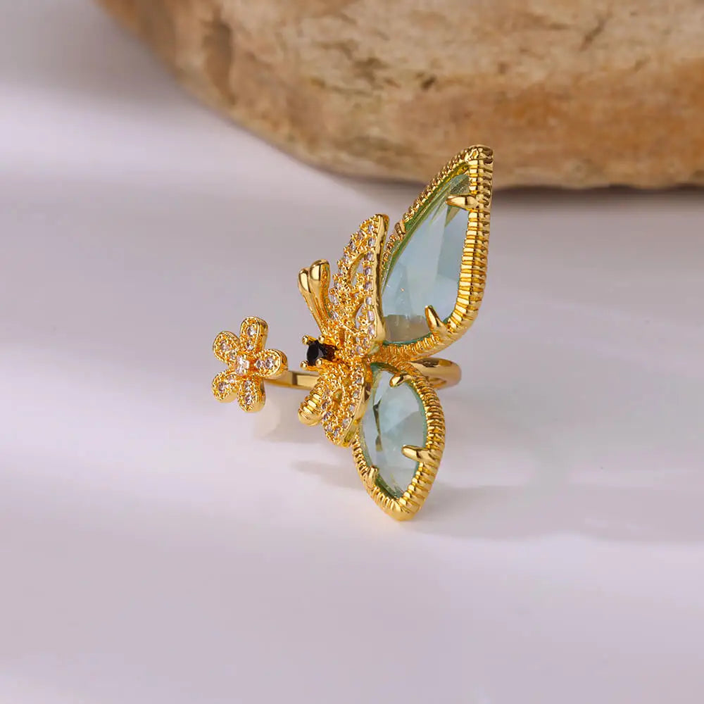 Cyrilla Crystal Butterfly Ring