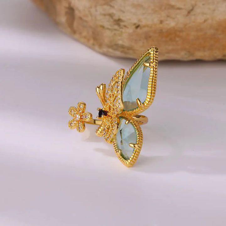 Cyrilla Crystal Butterfly Ring