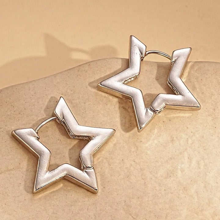Petite Étoile Silver Hoops