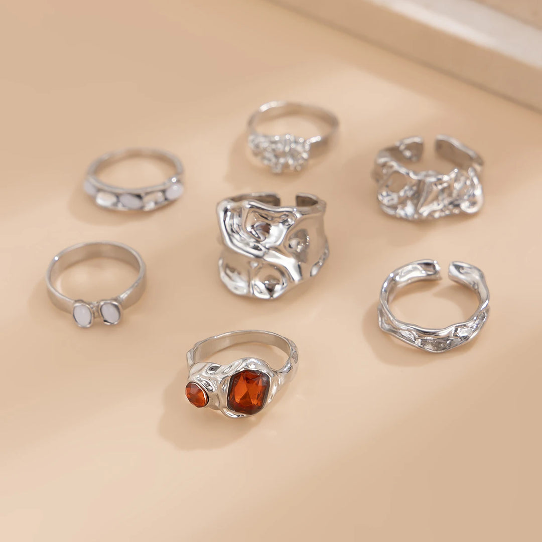Astarion Rhinestone Ring Set