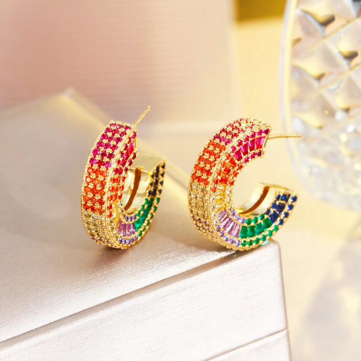 Odetta Casten Polychrome Hoop Earrings
