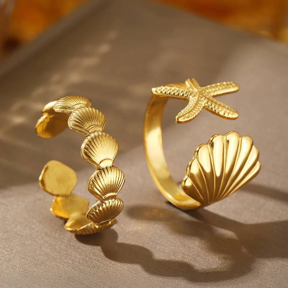Marina Shell Ring Set