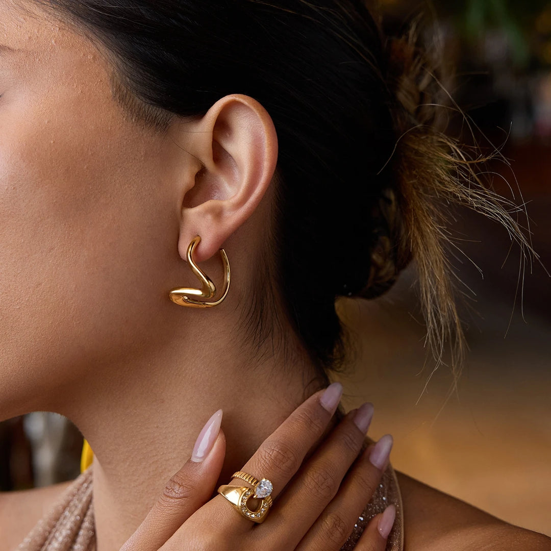 Liquid Gold Steel Earrings