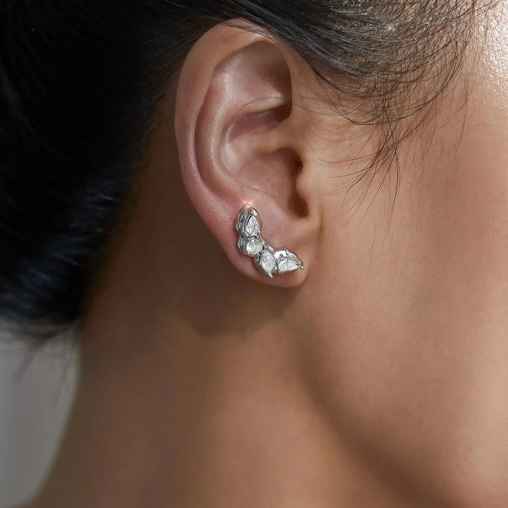 Zyra Faceted Leaf Studs