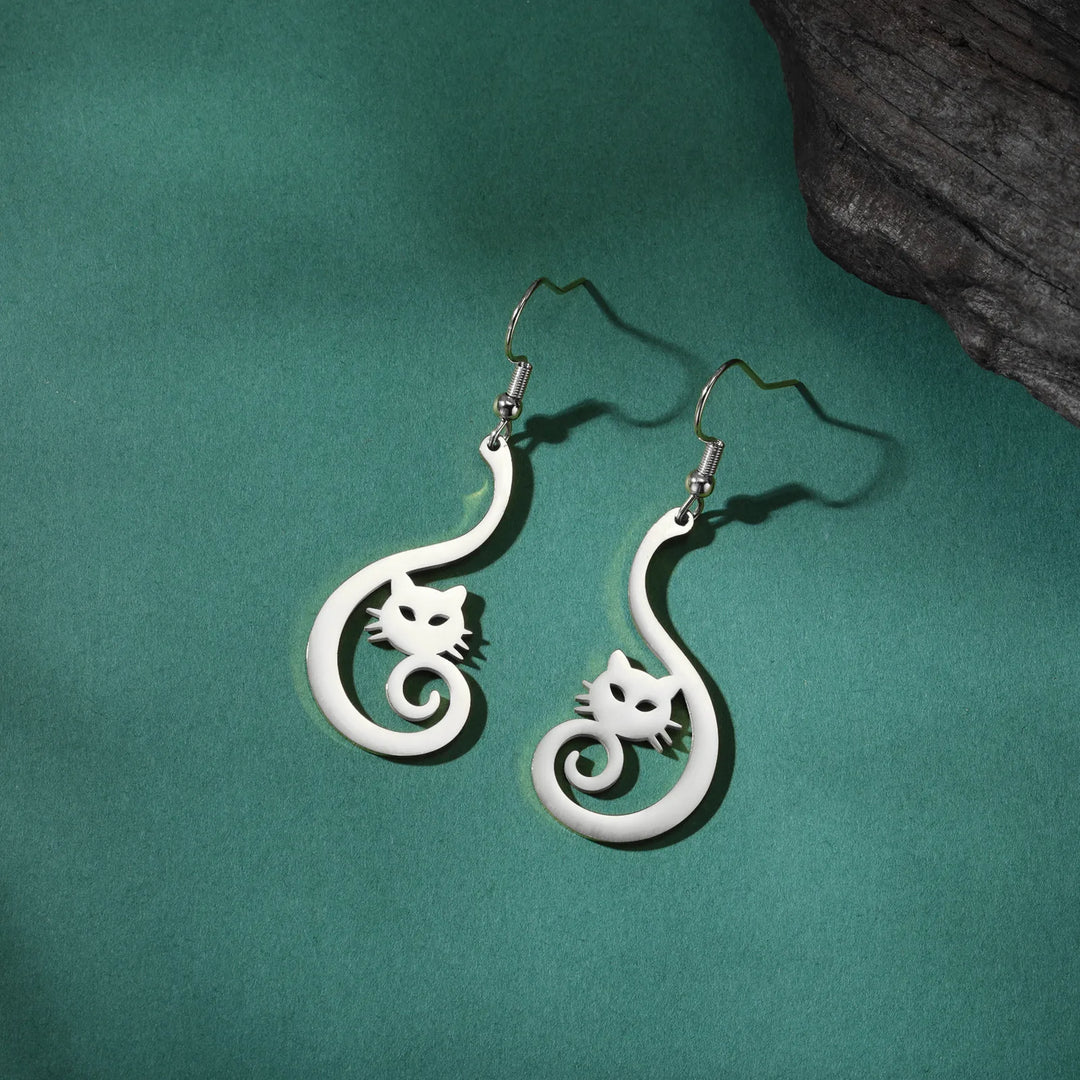 Salem Moon Steel Earrings