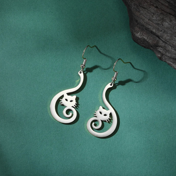 Salem Moon Steel Earrings