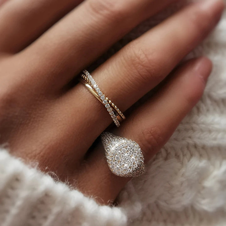 Moissanite Pavé Dome Ring