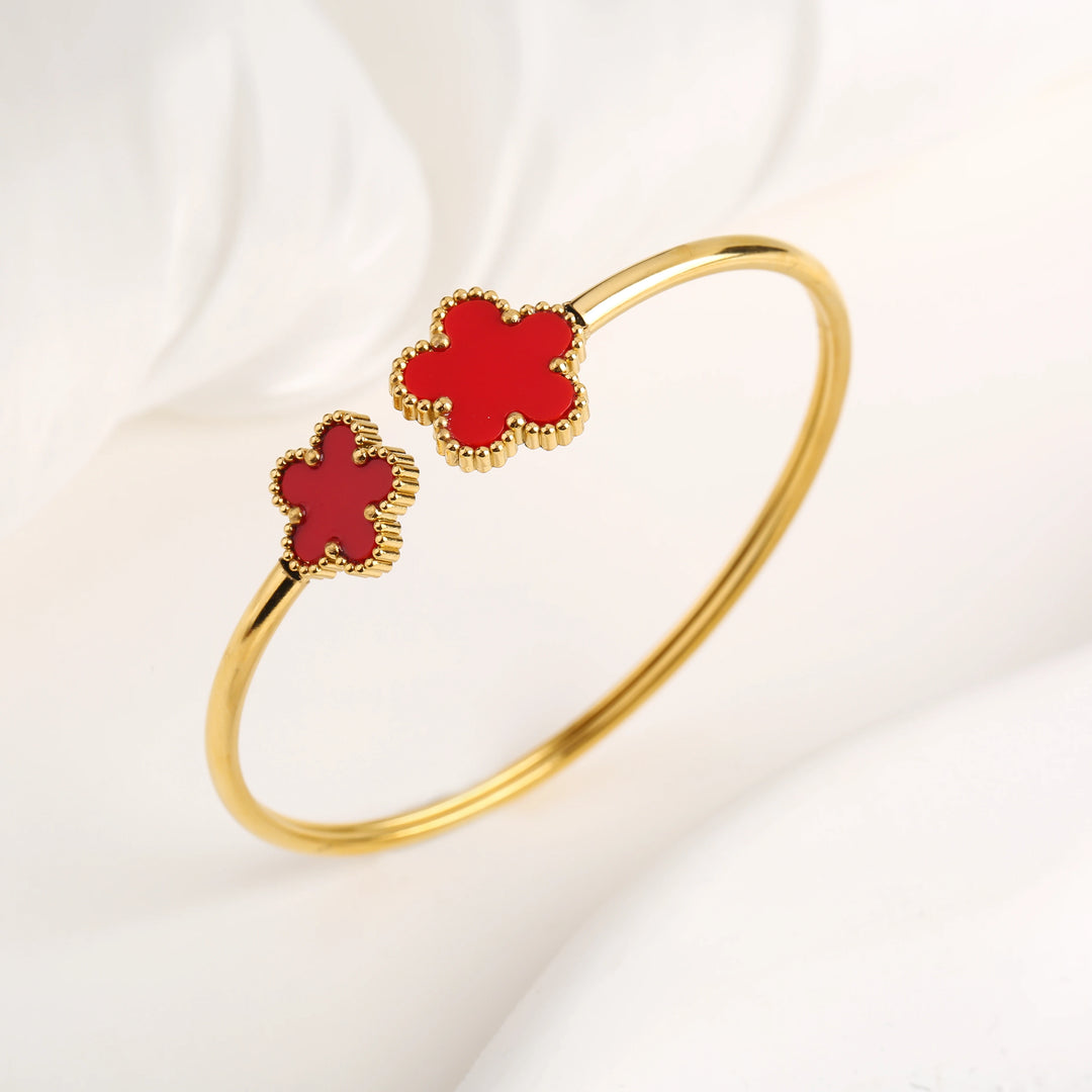 Claudine Beaded Clover Bangle