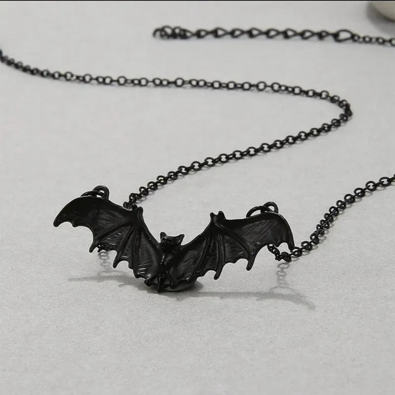 Raven Bat Amulet Necklace
