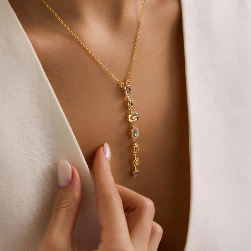 Memory Stones Drop Necklace