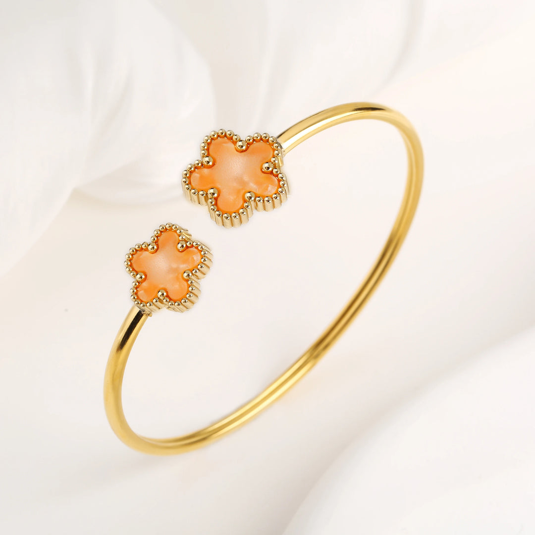Claudine Beaded Clover Bangle