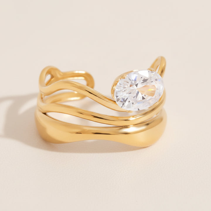 Between Lines Steel Ring Set