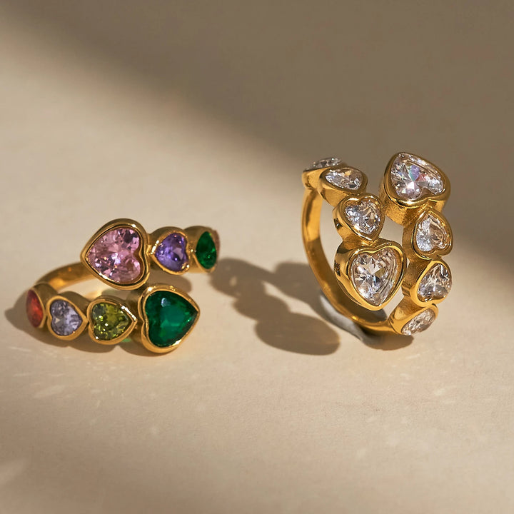 Elaine Heart Cluster Ring