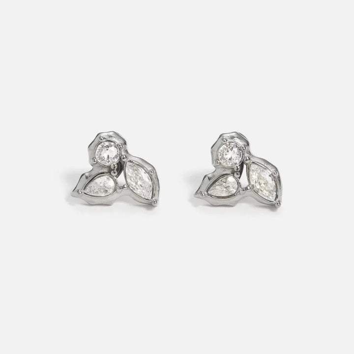 Zyra Faceted Leaf Studs