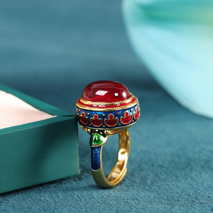 Soraya Enamel Carnelian Ring