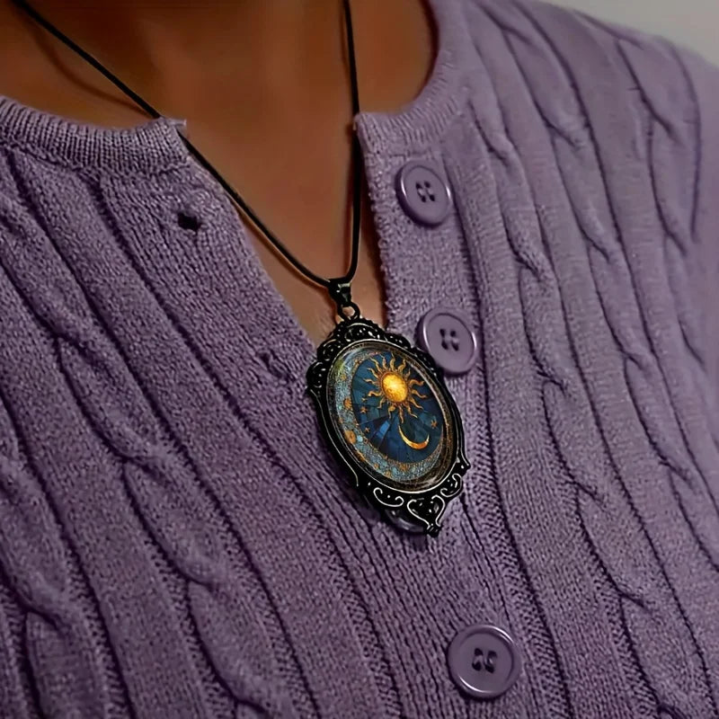 Obsidian Arc Celestial Necklace