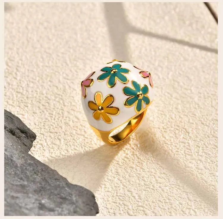 Asteria Enamel Steel Ring