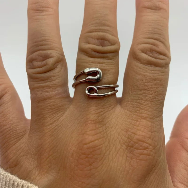 Twisted Safety Pin Ring
