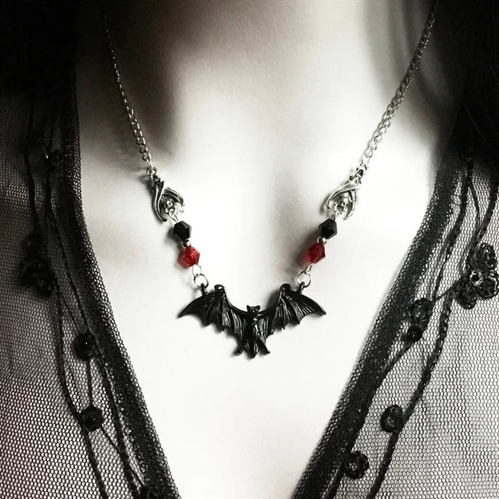 Raven Bat Amulet Necklace