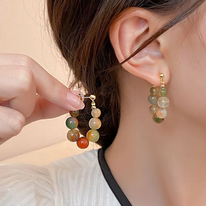 Marbo Beaded Hoop Earrings