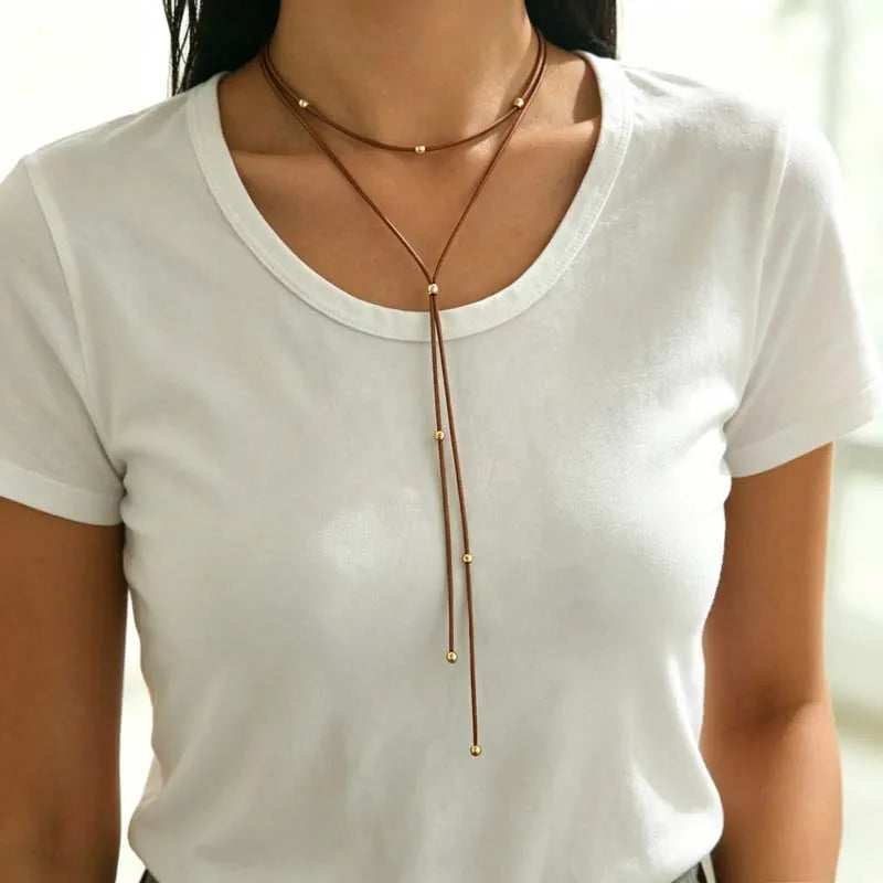 Juliette Noir Lariat Necklace