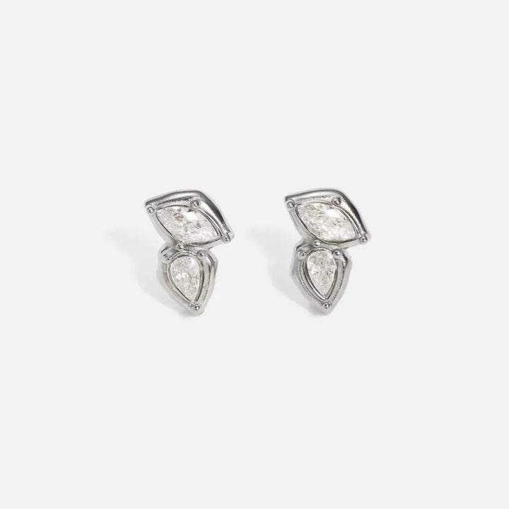 Zyra Faceted Leaf Studs