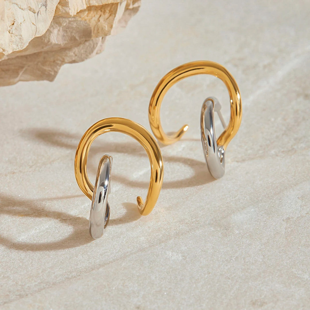 Intertwined Two-Tone Earrings