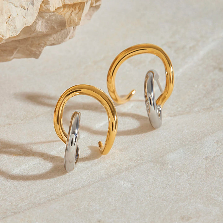 Intertwined Two-Tone Earrings