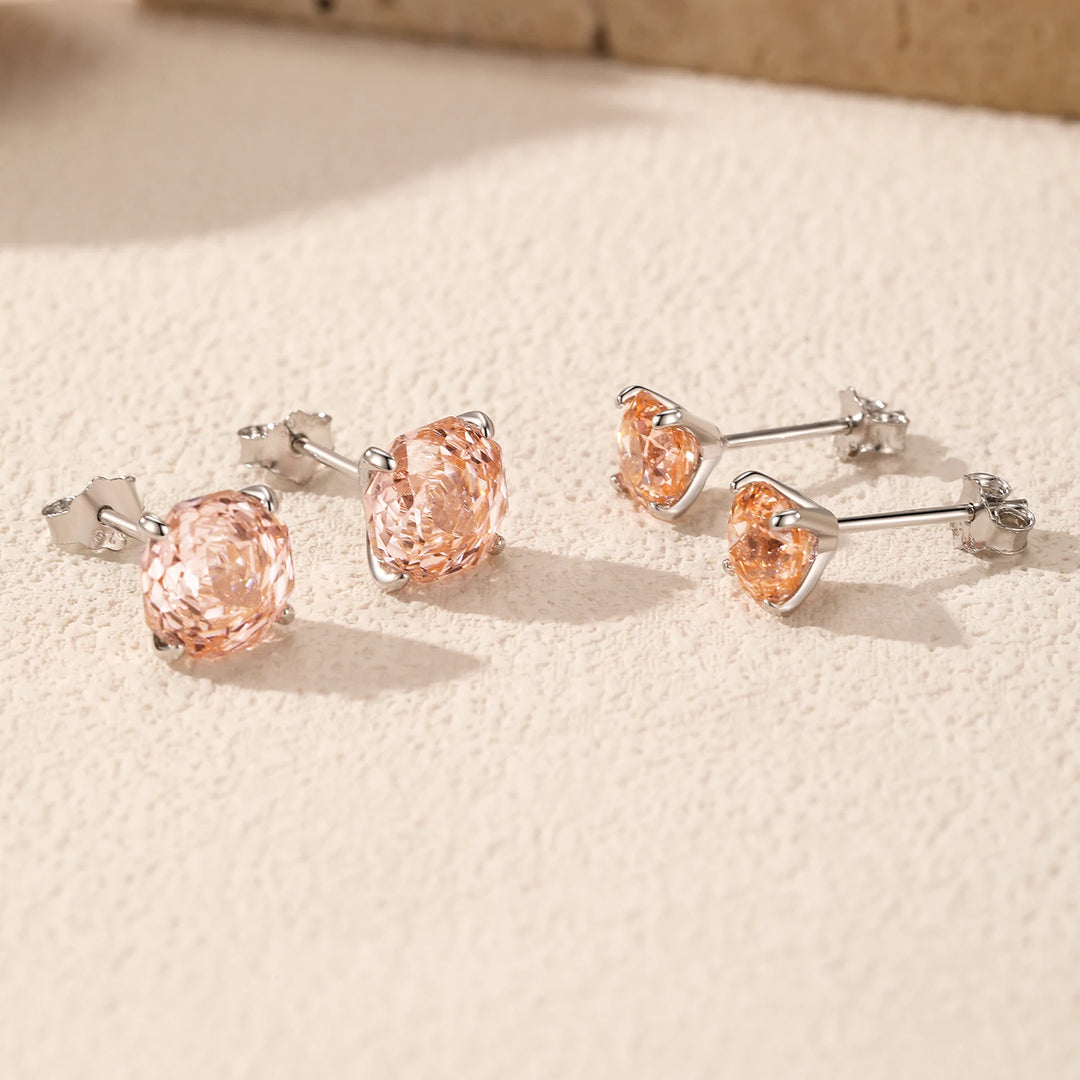 Sunset Rose Stud Earrings