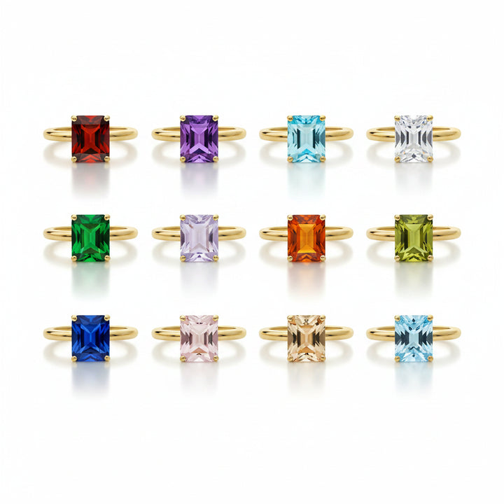 Revered Birthstone Gold-Plated Ring