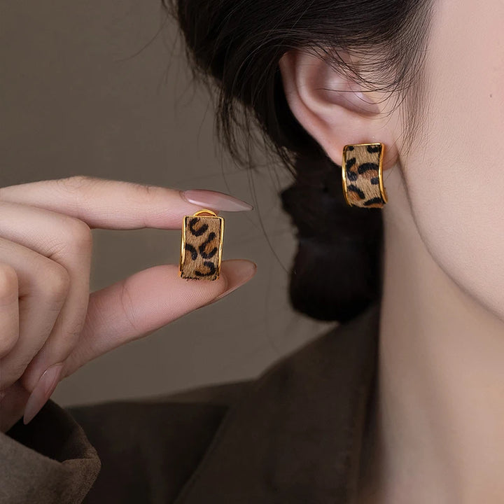 Untamable Leopard Print Earrings