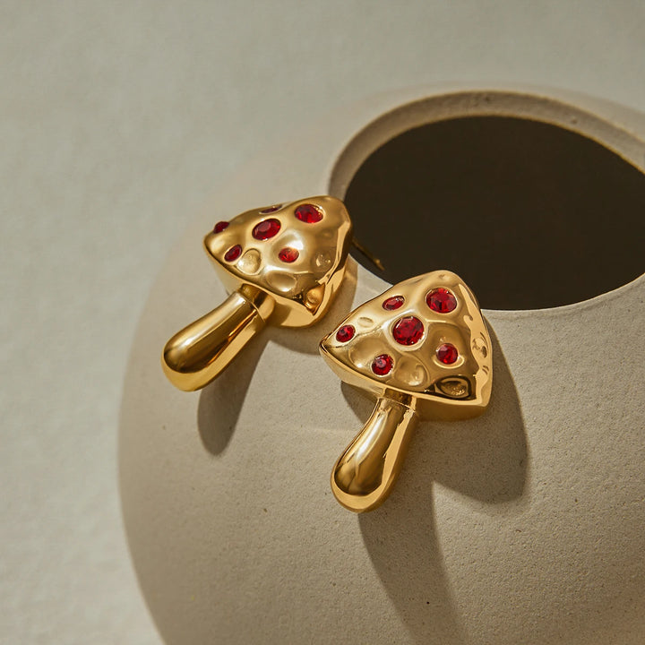 Lady Mushroom 18k Gold-Plated Earrings
