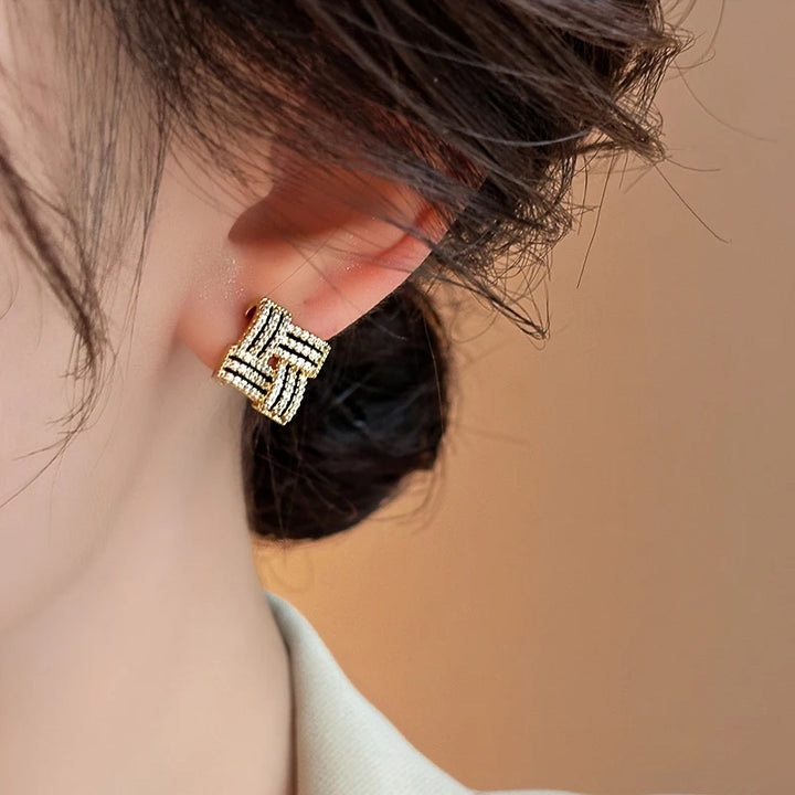 Crossweave Geometric Earrings