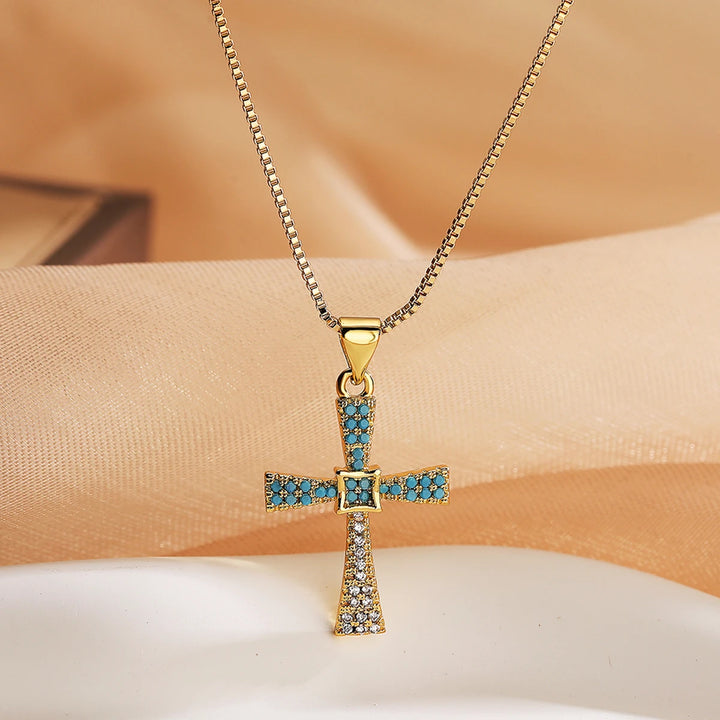 Valencia Pavé Cross Necklace