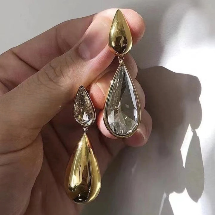 Serena Crystal Double Teardrop Earrings