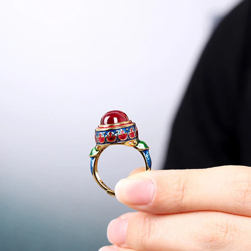 Soraya Enamel Carnelian Ring