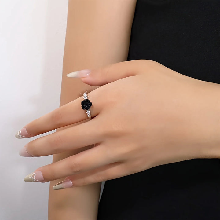 Zephyra Black Rose Ring
