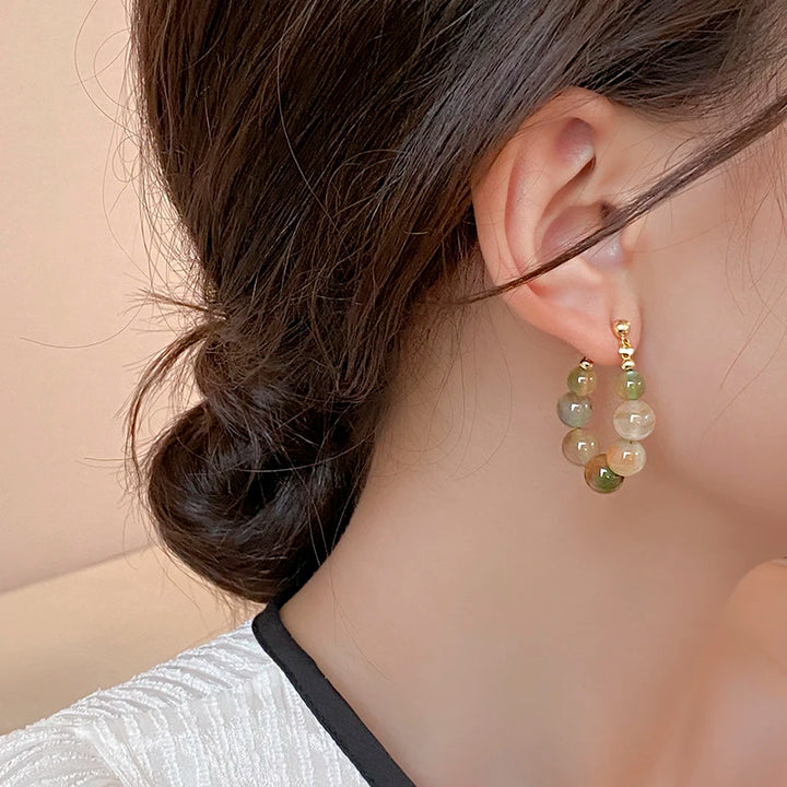 Marbo Beaded Hoop Earrings