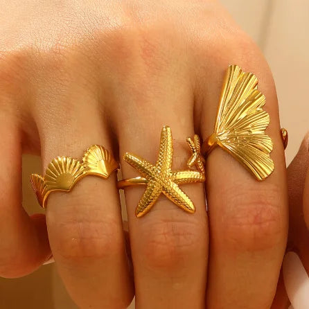 Marina Shell Ring Set